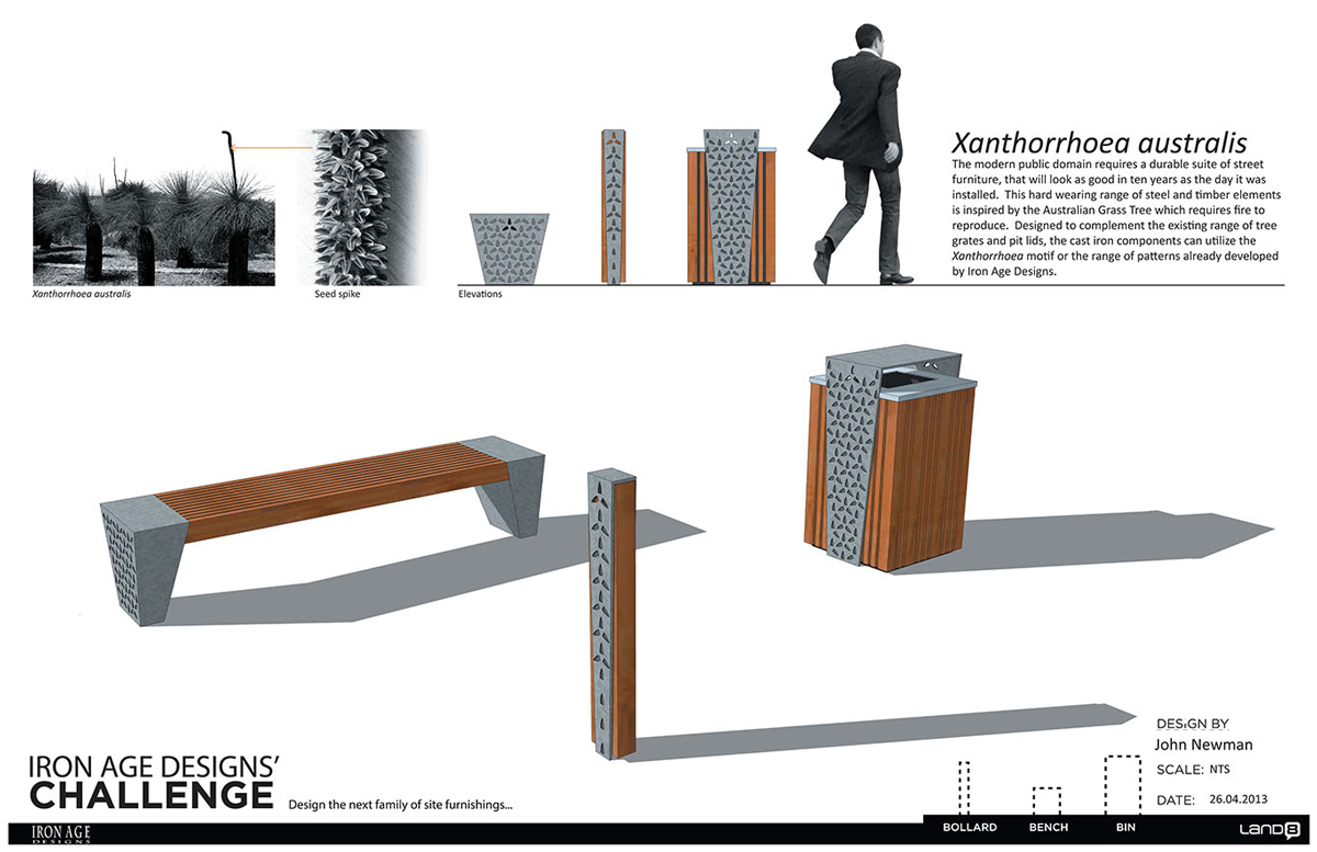 The winning entry in the Land8 / Iron Age furniture design competition